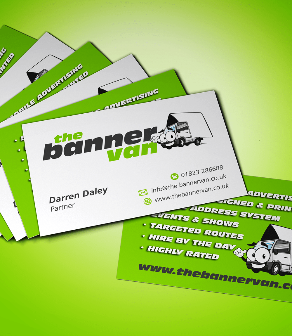 Bannervan business card graphic design taunton